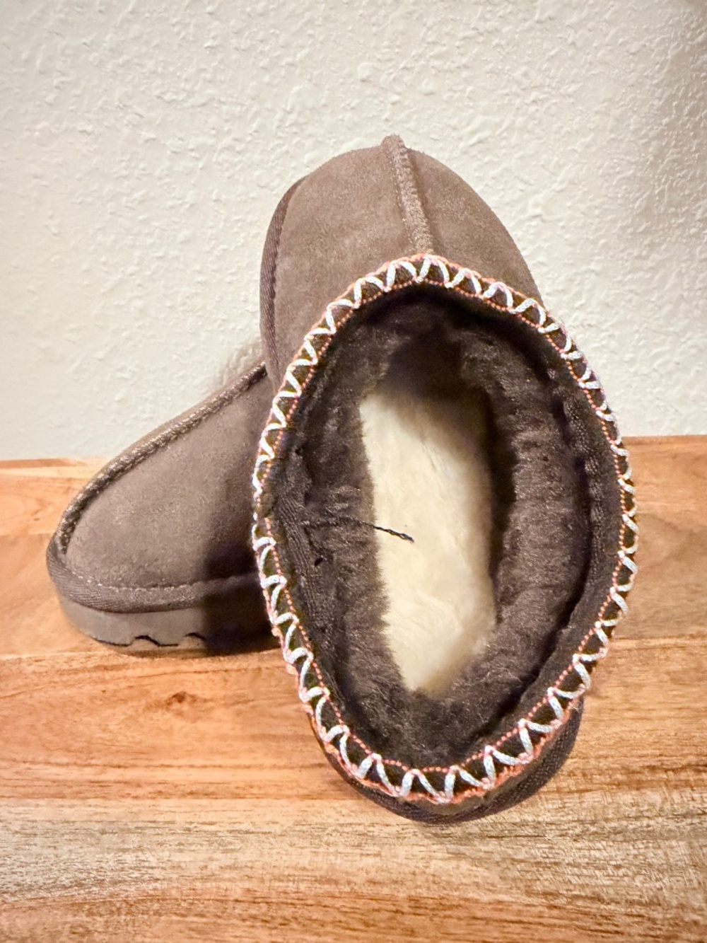 Toddler/Little Kid Brown "Slipper Boots" - Cozy & Warm! (Size 3, Runs Small) NEW - Picture 6 of 6